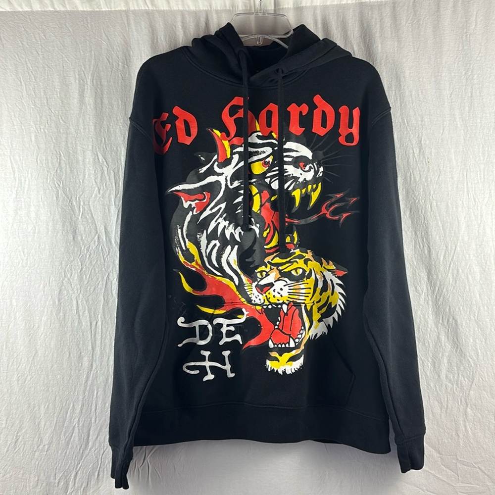 Ed Hardy Tiger Dagger Black Hoodie
